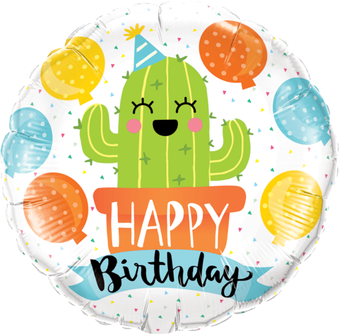 Globo Foil 18" Happy Birthday Cactus Qualatex
