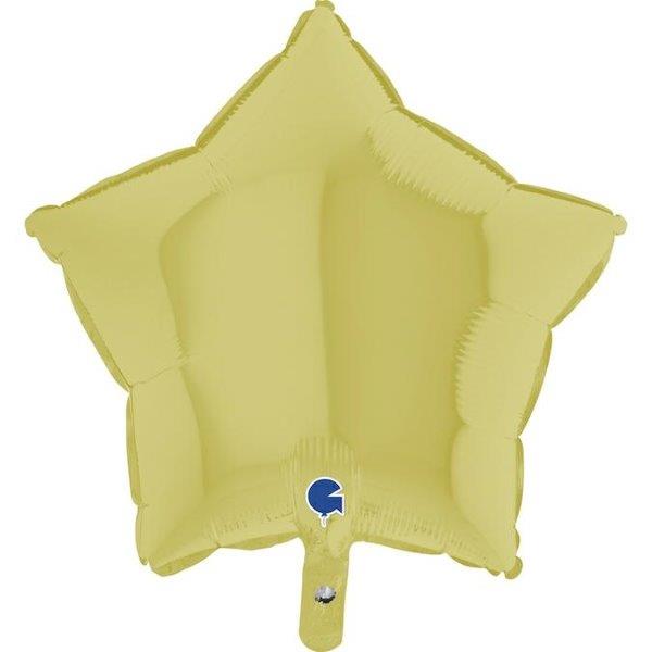 Balão Foil 18" Estrela Matte - Amarelo Grabo