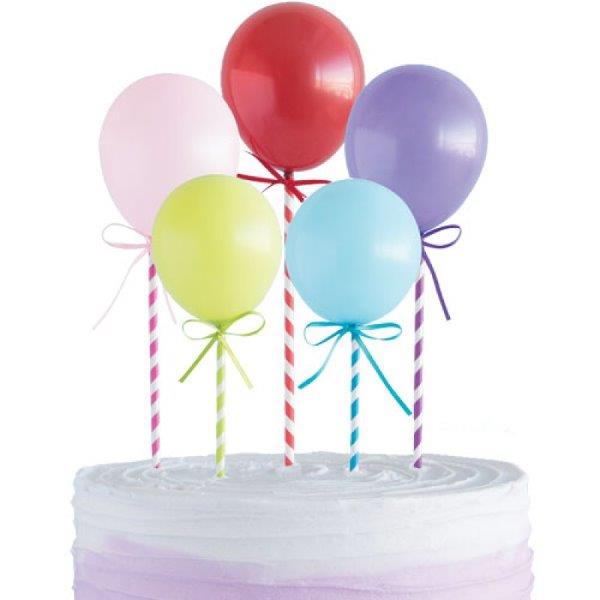 5 Mini Globos Topper para Tartas