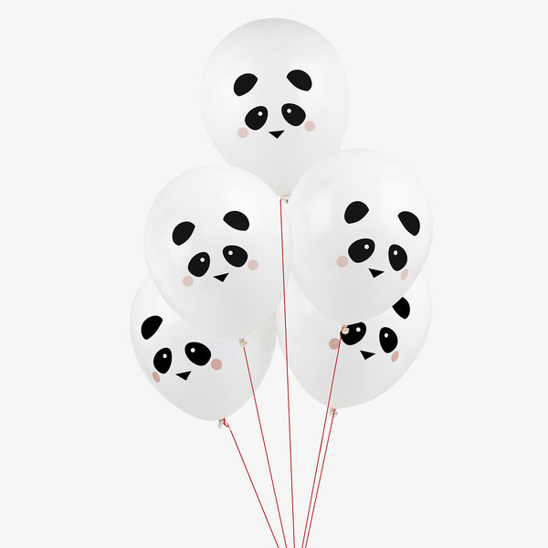 5 Globos Látex Mini Panda