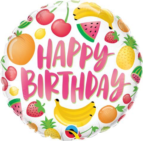 Globo Foil 18" Happy Birthday Fruits Qualatex