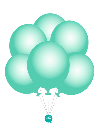 6 Balões 32cm - Verde Esmeralda