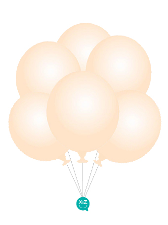 6 Balões 32cm - Nude