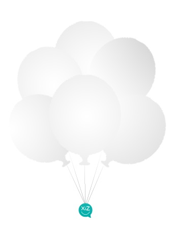 6 Balões 32cm - Branco Metalizado