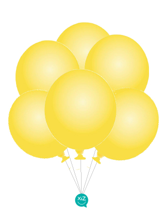 6 Balões 32cm - Amarelo Metalizado