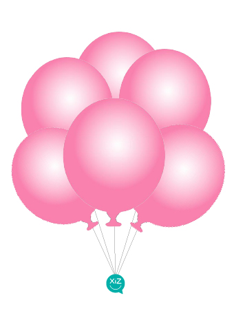 6 Balões 32cm - Rosa Metalizado