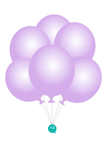 6 Balões 32cm - Lilás Metalizado