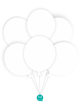 25 Balões 32cm - Branco Metalizado