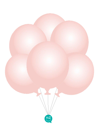 25 Balões 32cm - Rosa Bebé Metalizado