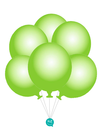 6 Balões 32cm - Verde Maçã
