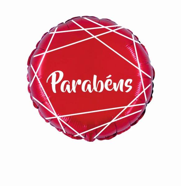 Globo Foil 18" "Parabéns" - Rojo / Blanco XiZ Party Supplies