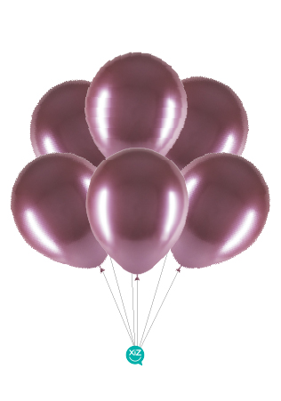 6 Balões 32cm Cromados - Lilás