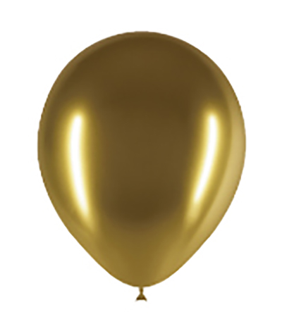 Saco de 25 Balões Cromados 14cm - Ouro