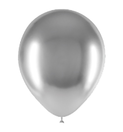 Saco de 25 Balões Cromados 14cm - Prata