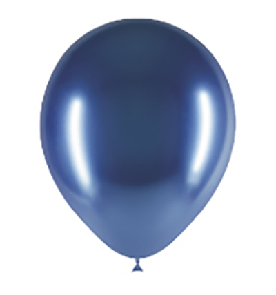 Saco de 25 Balões Cromados 14cm - Azul Médio