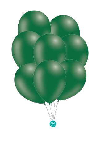 8 Balões Pastel 30cm - Verde Escuro