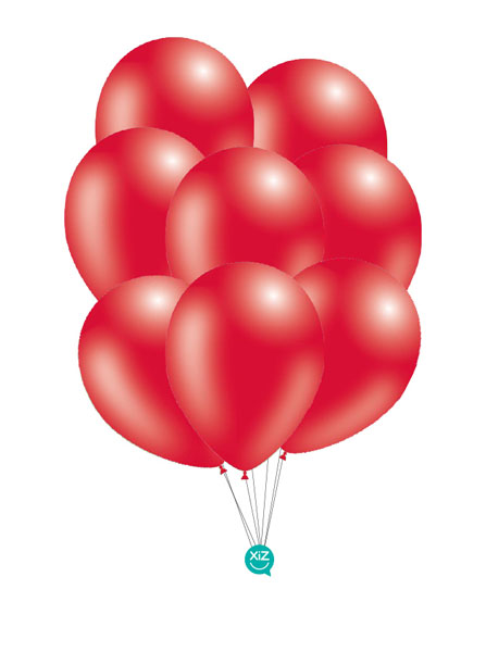 8 Balões Metalizado 30cm - Vermelho Metalizado