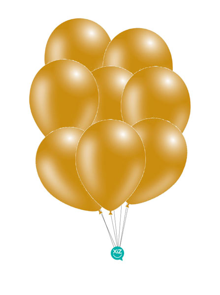 8 Balões Metalizado 30cm - Ouro