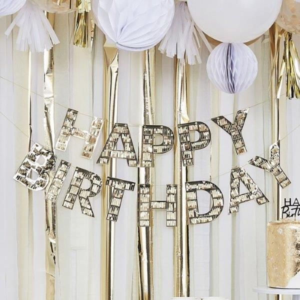Grinalda Happy Birthday Gold Fringe