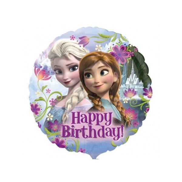 Globo de foil de happy birthday Anna y Elsa de 18