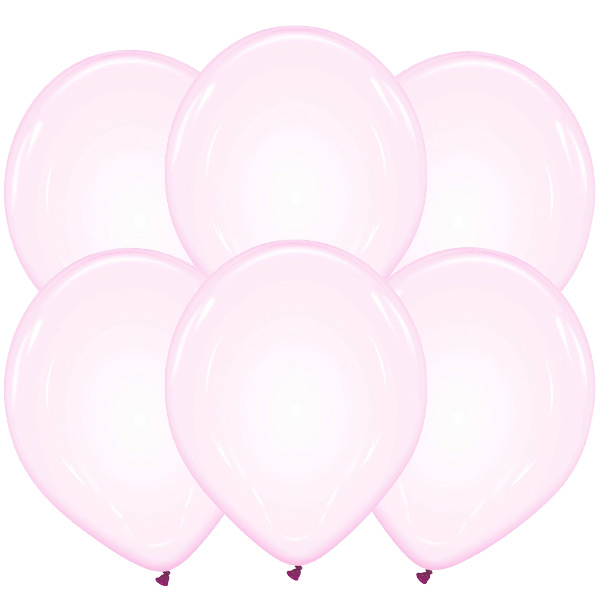 6 Balões 32cm Clear - Rosa
