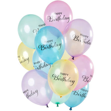 Balões Transparente Happy Birthday Folat