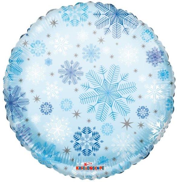 Balão Foil 18" Clear View Flocos de Neve Kaleidoscope