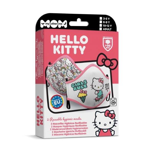 2 Máscaras COVID Hello Kitty - 3-5 Anos