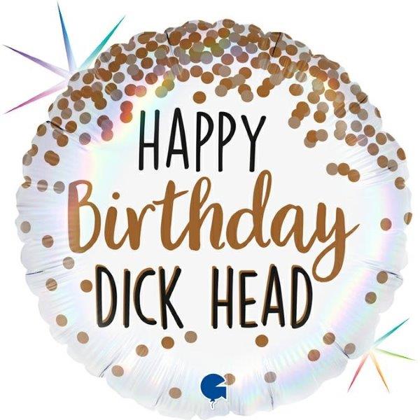 Balão Foil 18" Happy Birthday Dick Head Grabo