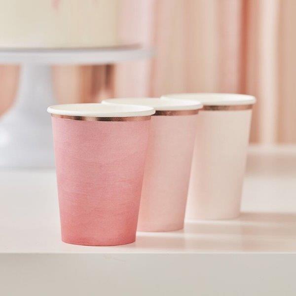 Vasos de Papel Ombre Pink