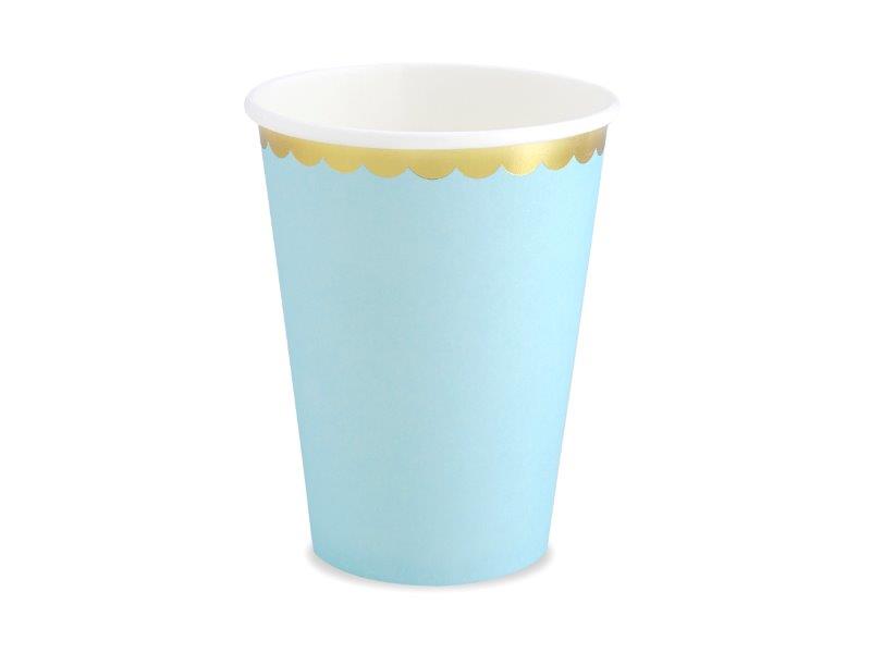 Blue Gold Cardboard Cups PartyDeco