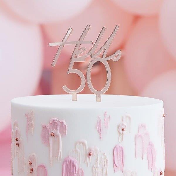 Topo de bolo floral - 50 anos  Bolo de aniversário de 50 anos