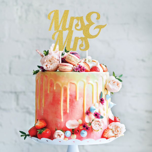 Topo de bolo de ouro rosa com glitter doce 16 - Decorações de