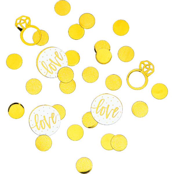 Confetis Love y Anillo - Oro
