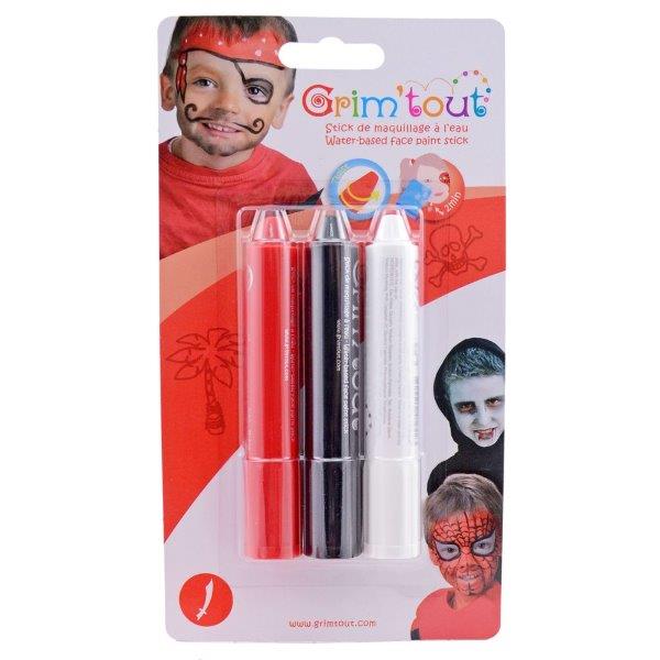 3 Pirate Makeup Pencils GrimTout