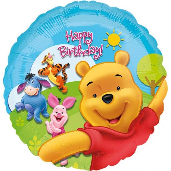 Balão Foil 18" Happy Birthday Winnie the Pooh & Friends Amscan