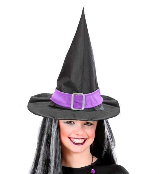 Sombrero de Bruja con Cinta Púrpura