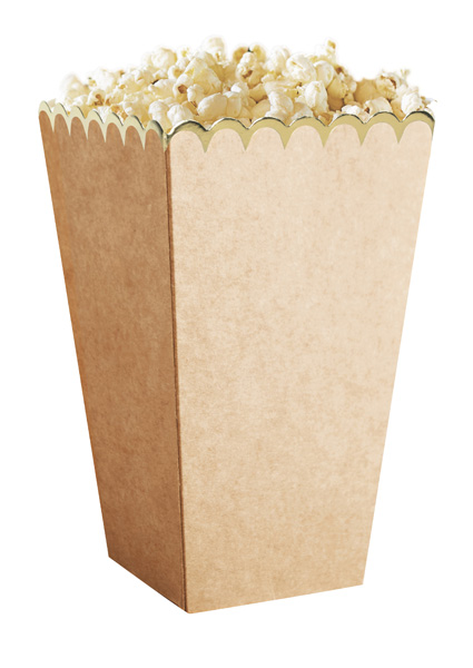 Caixa de Pipocas com rebordo Dourado - Kraft