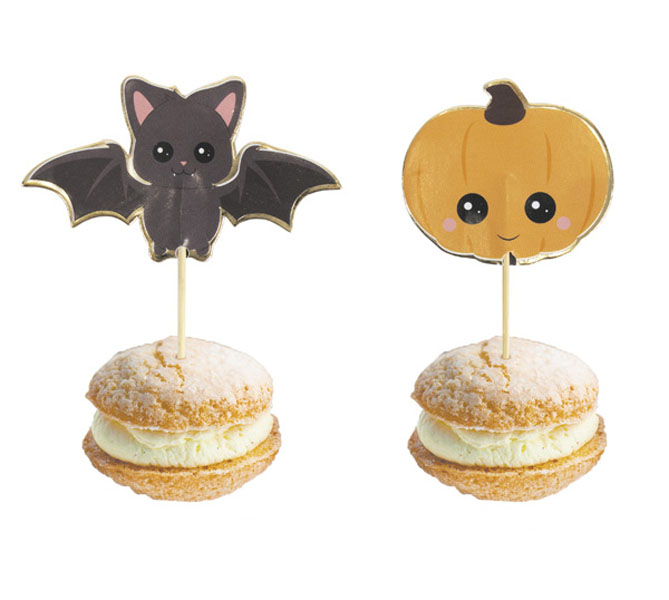 Topos de Cupcake Abóbora e Morcego Tim e Puce