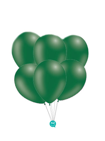 6 Balões 32cm - Verde Escuro