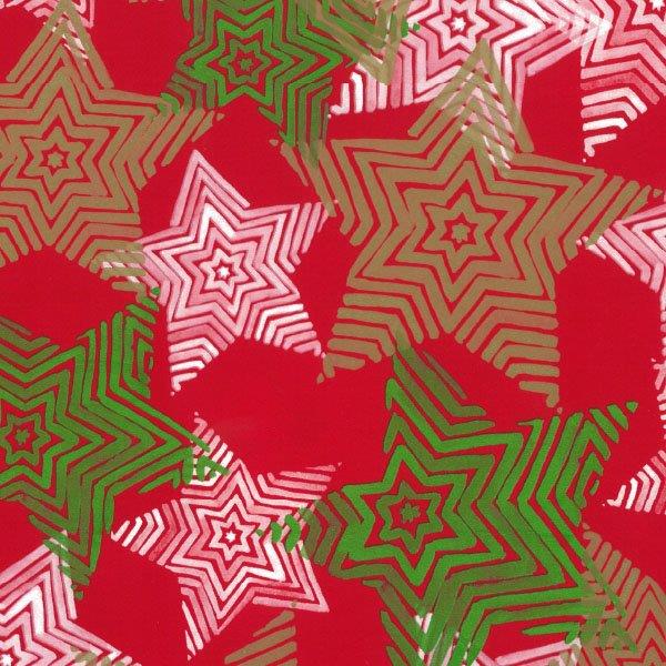 Rollo de papel de regalo Estrellas de Navidad Rojo