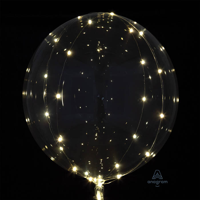 Balão 18" Crystal Clearz White LED Amscan