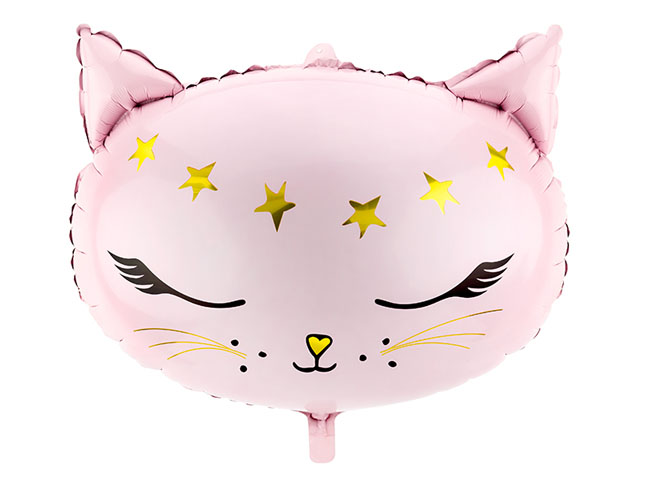 Globo de papel de foil de gatito rosa