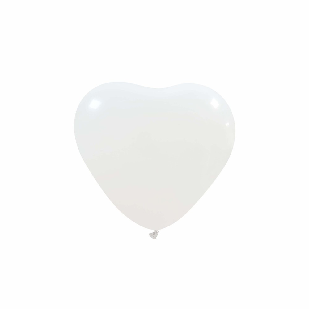 Saco de 100 Balões Coração 16cm - Branco