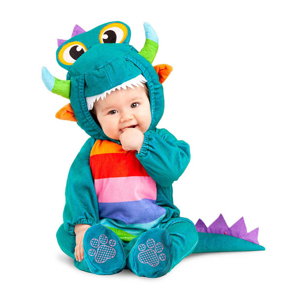 Disfraz de dragón azul para bebé - 0-6 meses