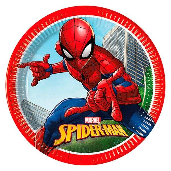 Platos de Cartón 23cm Spiderman - Crime Fighter