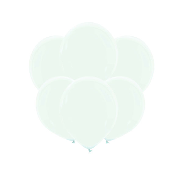 6 Balões 32cm Natural - Blue Ice