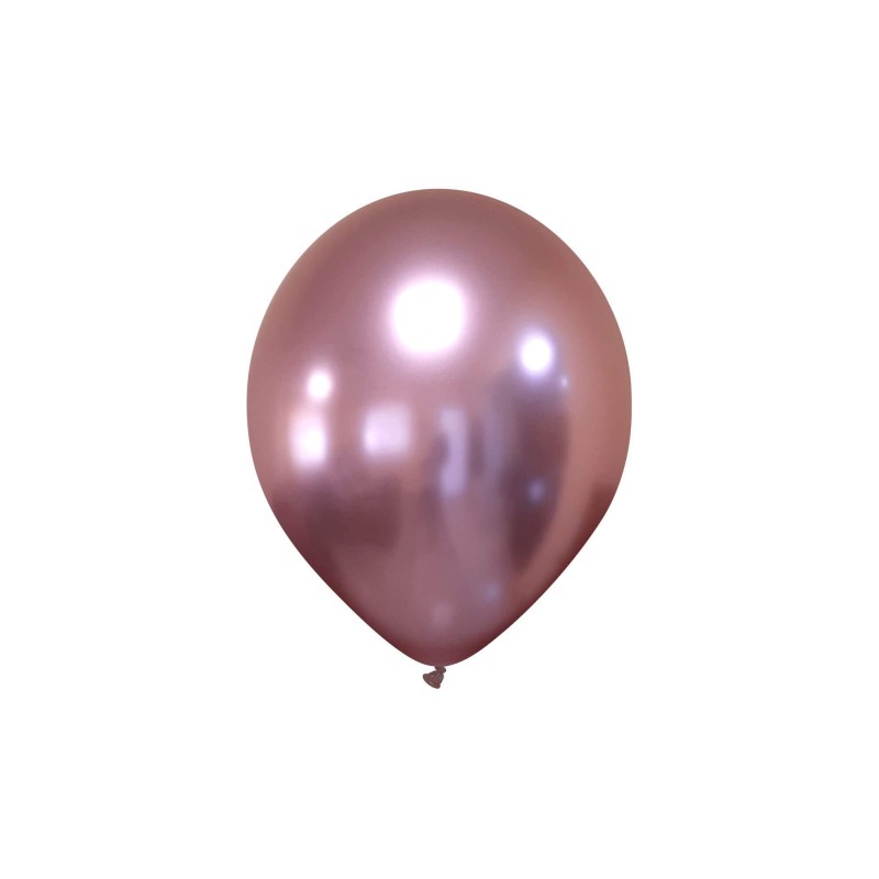 Saco de 25 Balões Cromados 13cm - Rosa Light