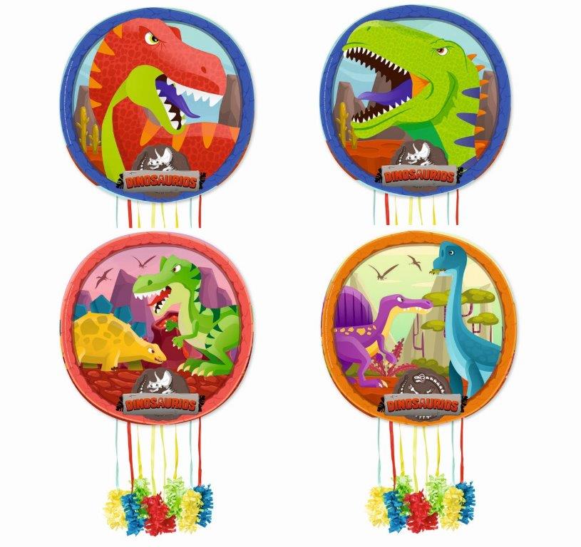 Piñata de dinosaurio variada