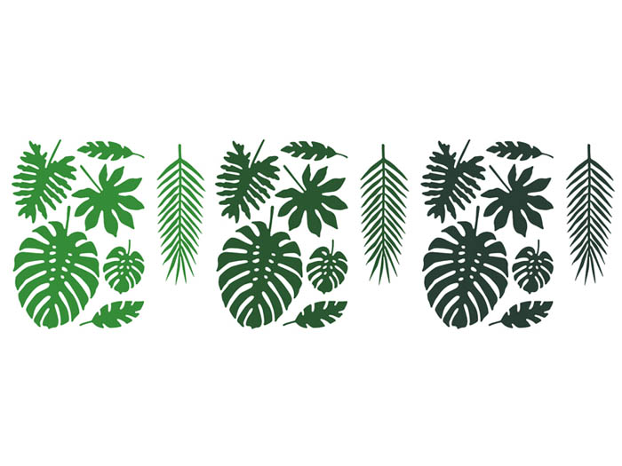 Decoraciones de hojas tropicales - Verde